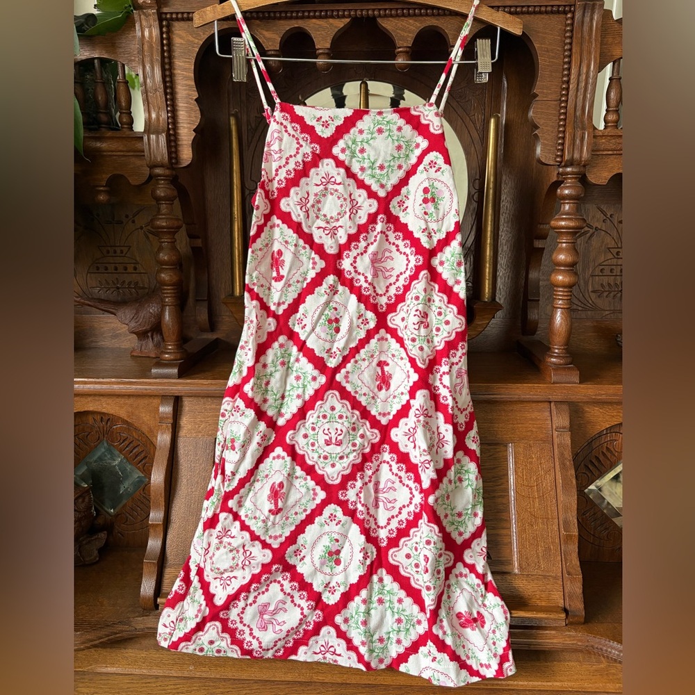 Monteau Los Angeles Linen Blend Cottage Slip Shift Mini Dress Size XS
